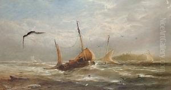 Fishing Boats Going Out Oil Painting by George D. Callow