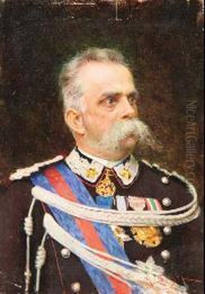 Re Umberto I Oil Painting by Arturo Calosci