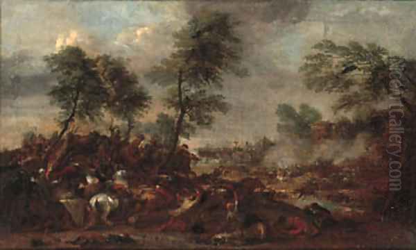 A cavalry skirmish 2 Oil Painting by Karel Bredael