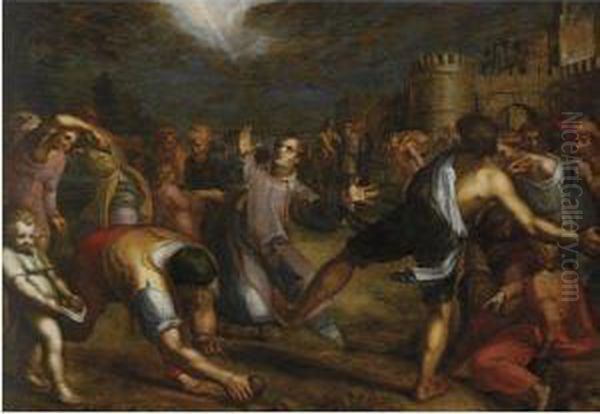 The Stoning Of Saint Stephen Oil Painting by Denys Fiammingo Calvaert