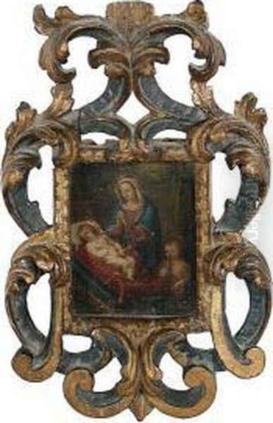 Madonna And Child With St John The Baptist Oil Painting by Denys Fiammingo Calvaert