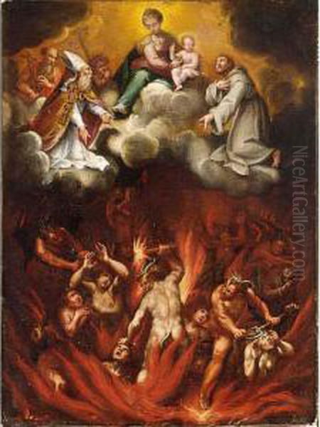 The Last Judgement Oil Painting by Denys Fiammingo Calvaert