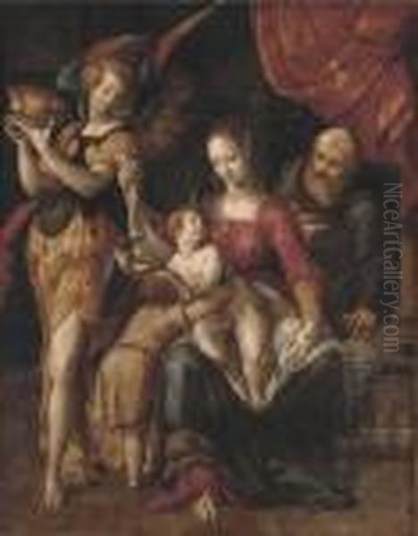 The Holy Family With The Infant Saint John The Baptist Oil Painting by Denys Fiammingo Calvaert