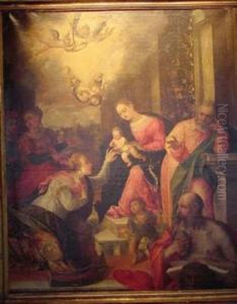 Marriage Of St. Catherine Oil Painting by Denys Fiammingo Calvaert