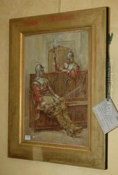 On Guard Oil Painting by Frederick Calvert