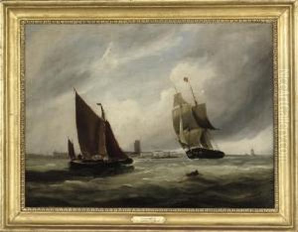 Woolwich
; And 
Blackwall Oil Painting by Frederick Calvert