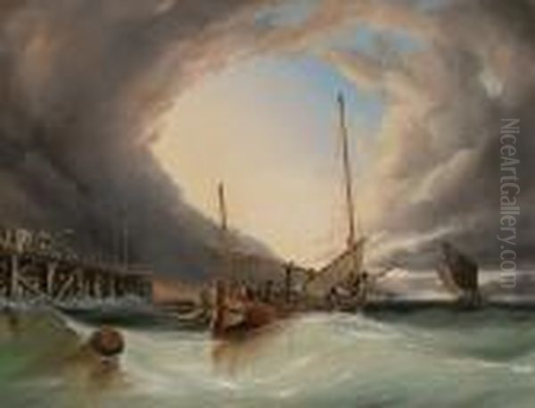 Off Ramsgate In A Swell Oil Painting by Frederick Calvert