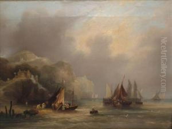 Ventnor, Isleof Wight; Cowes, Isle Of Wight, A Pair Oil Painting by Frederick Calvert