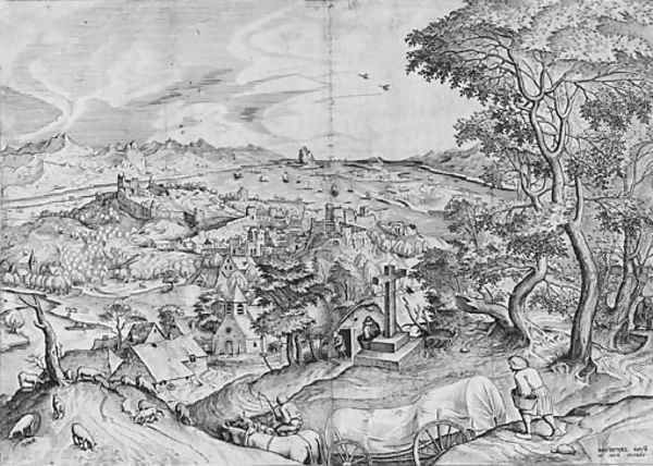 Plaustrum Belgicum, from The Set of Large Landscapes Oil Painting by Pieter the Elder Bruegel