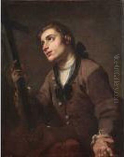 Giovane In Preghiera Oil Painting by Jacopo Alessandro Calvi Il Sordino