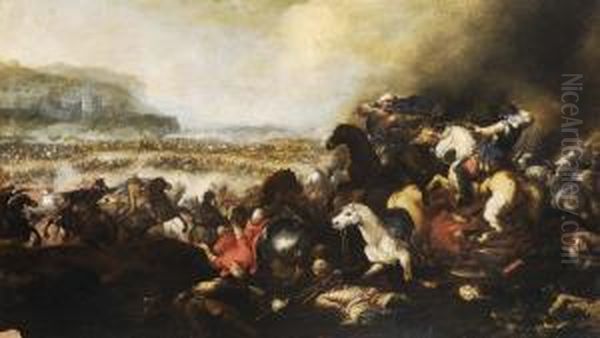 Ambito Di Battaglia Con Cavalieri Oil Painting by Antonio Calza