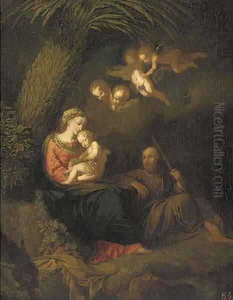 The Rest on the Flight into Egypt Oil Painting by Pompeo Gerolamo Batoni