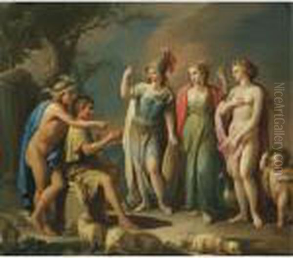 The Judgement Of Paris Oil Painting by Jose Camaron Y Boronat