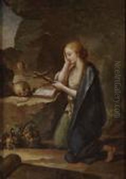 Magdalena Penitente Oil Painting by Jose Camaron Y Boronat