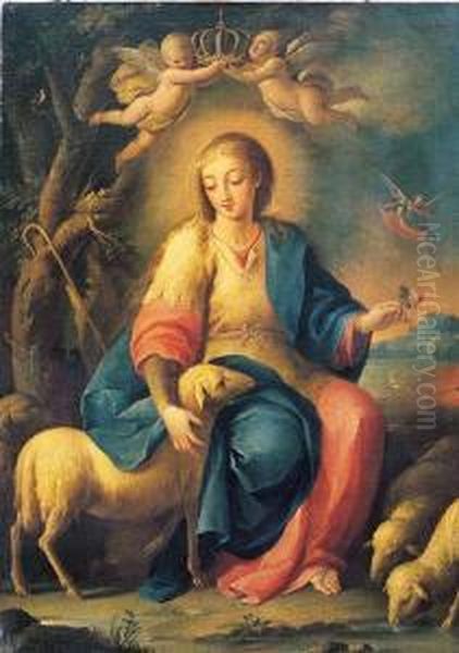 La Divina Pastora Oil Painting by Jose Camaron Y Boronat