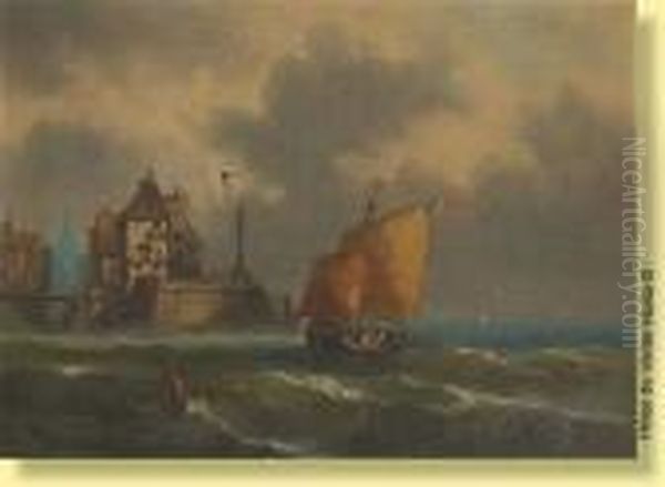 Bateaux De Peche Oil Painting by Charles Camarroque