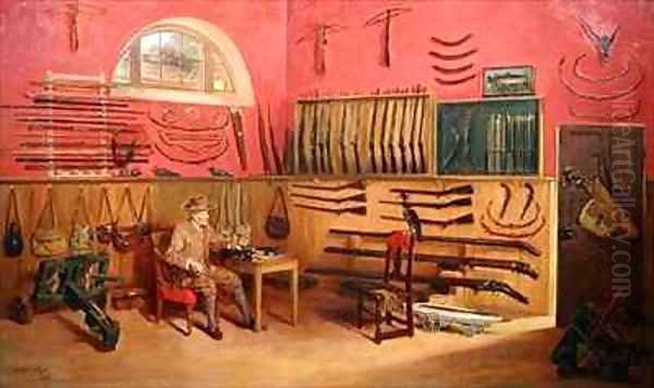 Gun Room Oil Painting by Anthony de Brie