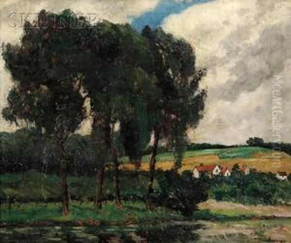 Country Landscape Oil Painting by Louis Gustave Cambier