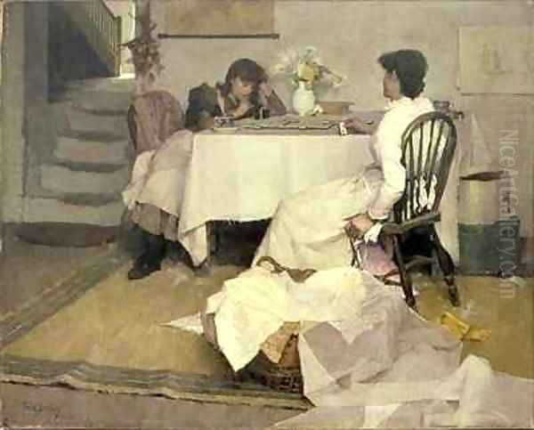 Domino Oil Painting by Frank Bramley