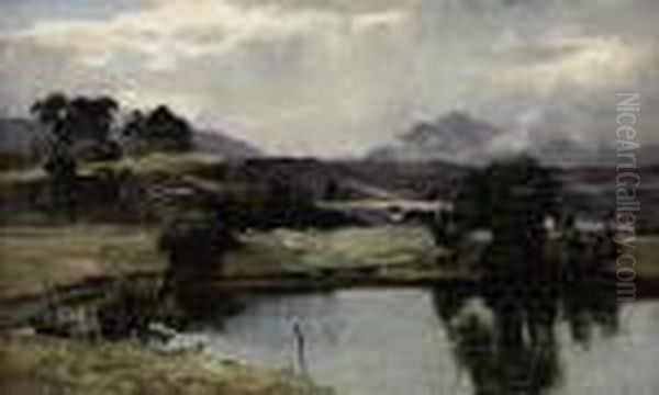 A Peaceful Day In The Highlands Oil Painting by Duncan Cameron