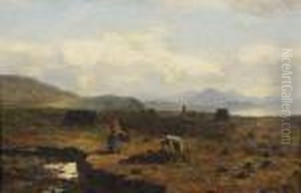 Peat Cutters Oil Painting by Duncan Cameron