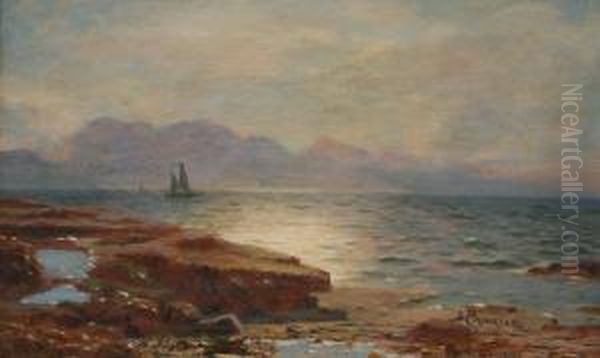 Arran From The Ayrshire Coast Oil Painting by Duncan Cameron