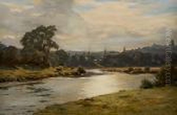 Town On A River Oil Painting by Duncan Cameron