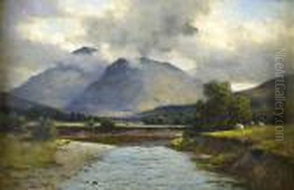 On Loch Orchay Oil Painting by Duncan Cameron