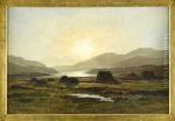 Peat Moss, Loch Vennacher Oil Painting by Duncan Cameron