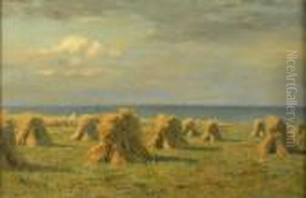 Corn Stooks Oil Painting by Duncan Cameron