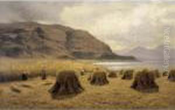 Harvest At Loch Carron, Ross-shire Oil Painting by Duncan Cameron