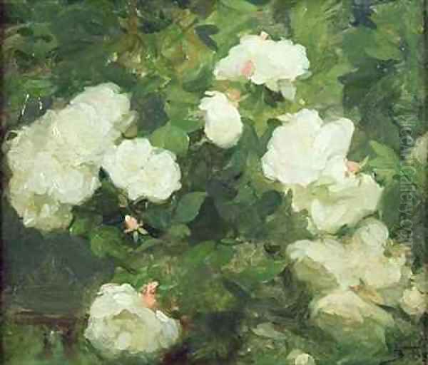 White Roses Oil Painting by Frank Bramley