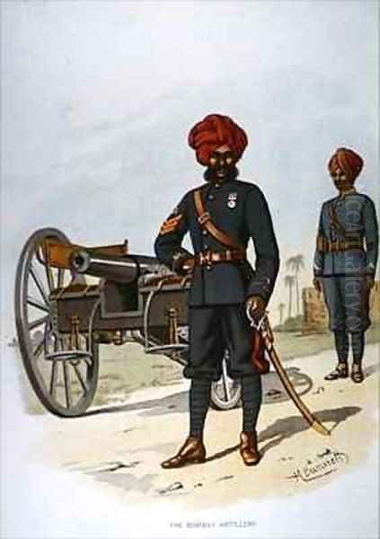 The Bombay Artillery Oil Painting by H. Bunnett