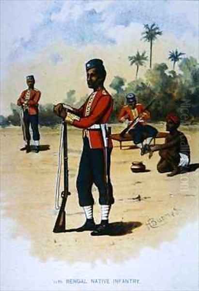 The 11th Bengal Native Infantry Oil Painting by H. Bunnett