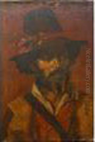 Uomo Con Cappello O Brigante Oil Painting by Michele Cammarano