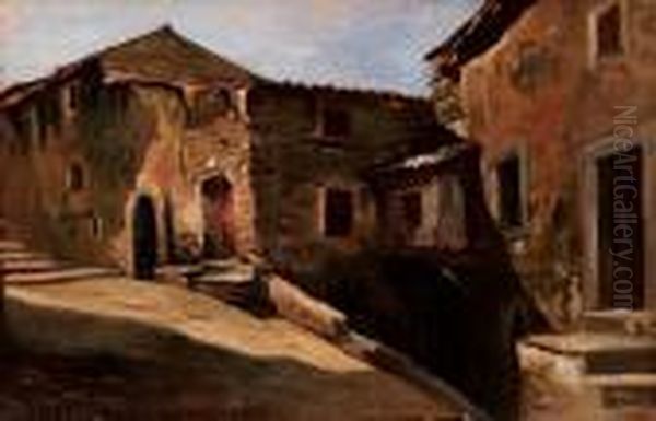 Nel Borgo - 1898 Oil Painting by Michele Cammarano