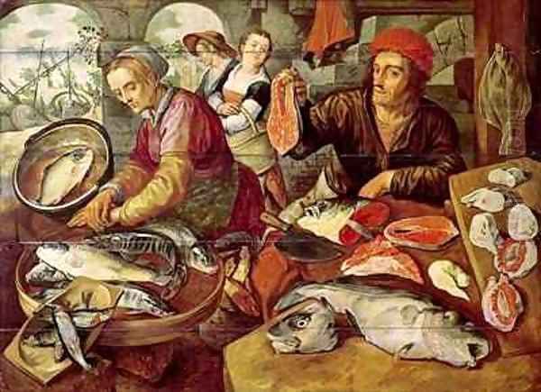 The Fish Market Oil Painting by Joachim Bueckelaer