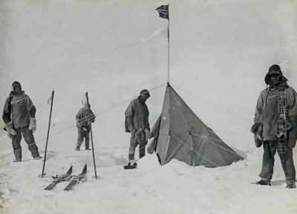 Forestalled Amundsen's tent at the South Pole Oil Painting by Lieutenant Henry Robertson ('Birdie') Bowers