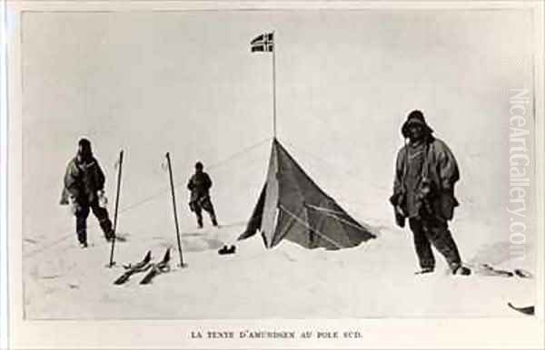 Tent left at the South Pole by Roald Amundsen Oil Painting by Lieutenant Henry Robertson ('Birdie') Bowers