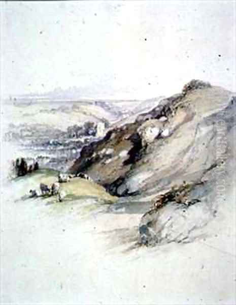 Rocks at Hastings, view from the East Cliff Oil Painting by Robert Brandard