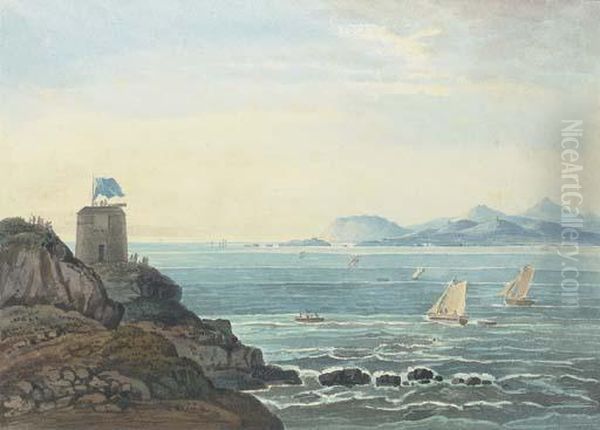 Dublin Bay From The Martello Tower, Howth Oil Painting by John Henry Campbell