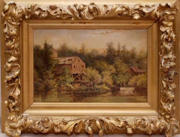 Fishing By The Mill Oil Painting by Thomas, Tom Campbell