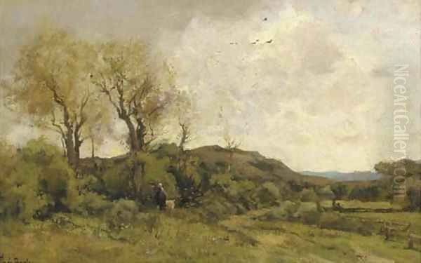 Autumn, Downs near The Hague Oil Painting by Theophile Emile Achille De Bock