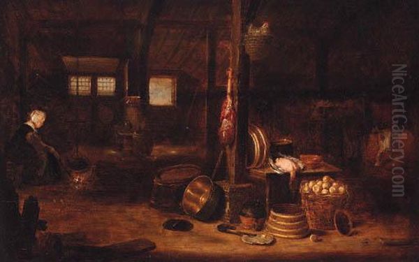 The Interior Of A Cottage Oil Painting by Govert Dircksz. Camphuysen