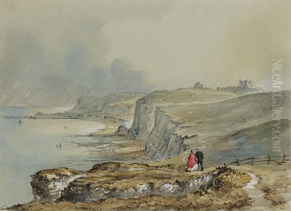 A Stroll Along The Dover Coast Oil Painting by George Bryant Campion