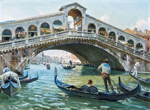 Venezia, Rialto Oil Painting by Alceste Campriani