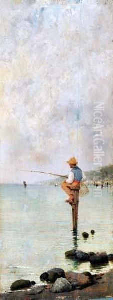 Pescatore Oil Painting by Alceste Campriani