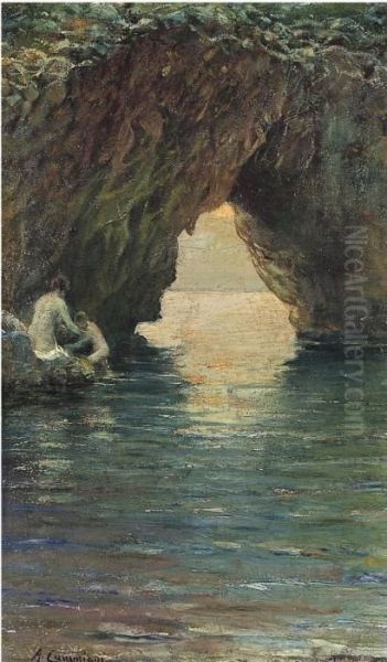 Bagnanti Oil Painting by Alceste Campriani