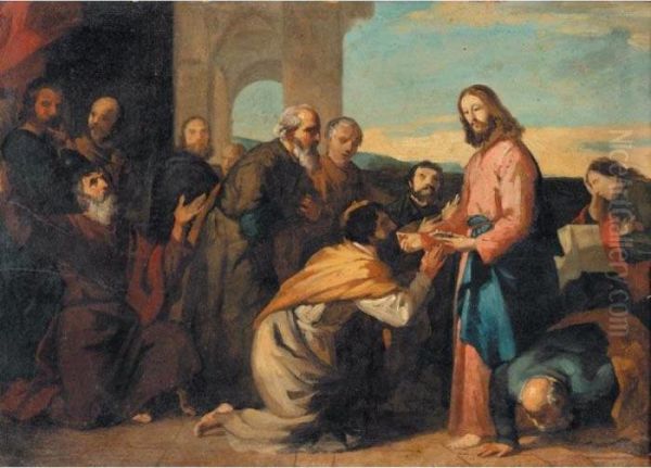 La Comunione Degli Apostoli Oil Painting by Vincenzo Camuccini