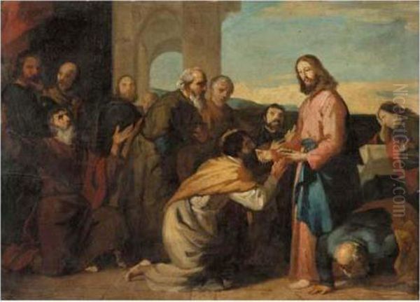 The Communion Of The Apostles Oil Painting by Vincenzo Camuccini